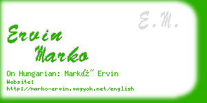 ervin marko business card